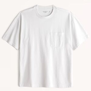 Abercrombie Men’s White Oversized Tee with Pocket